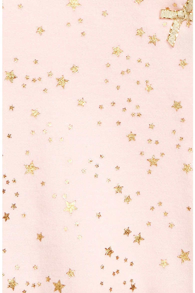 Gold Stars Footie, Alternate, color, BARELY PINK/ GOLD