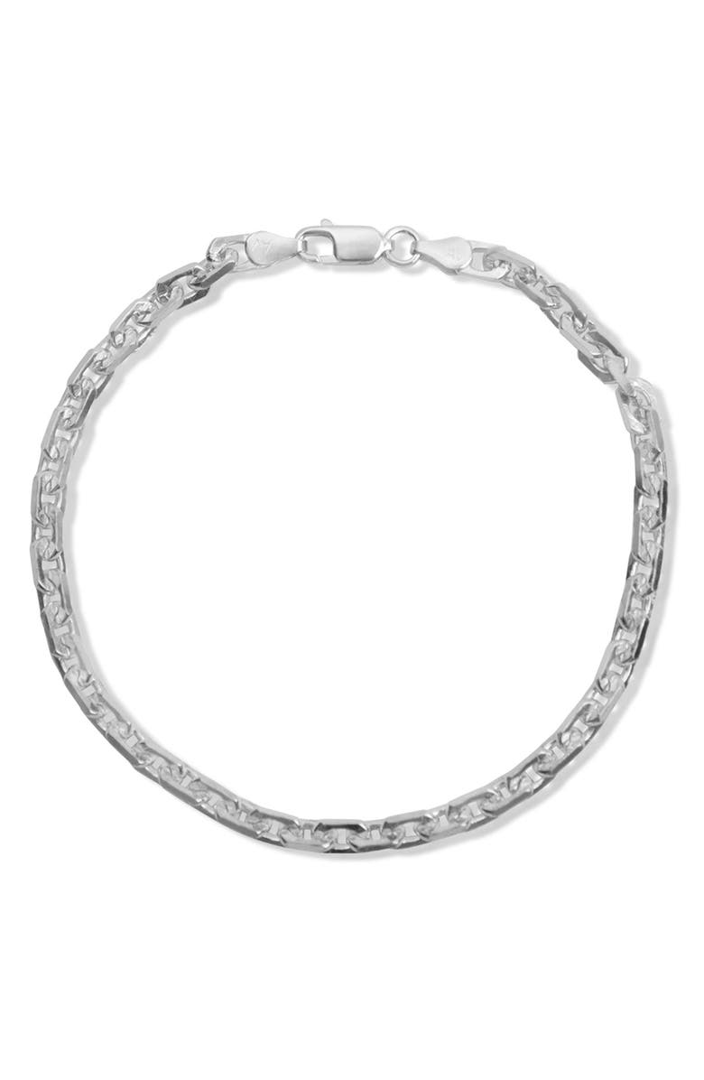 Argento Vivo Sterling Silver Men's Knife Edge Chain Bracelet, Main, color, 