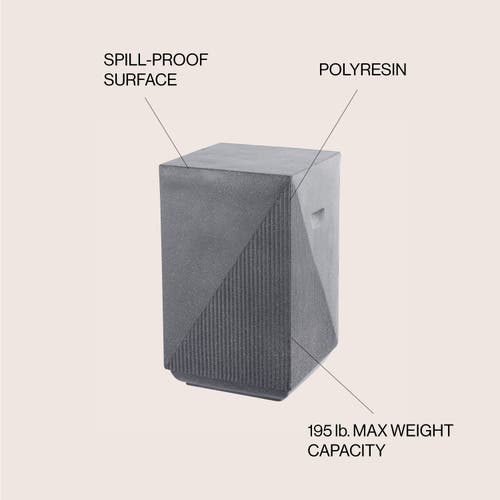 Jonathan Y Adrian 20.75" Contemporary Minimalist Square Indoor/outdoor Accent Table In Gray Terrazzo