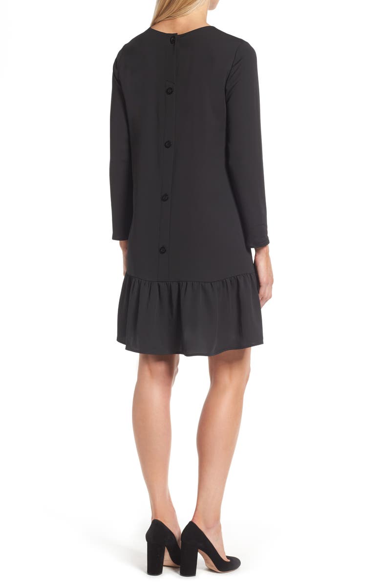 Halogen<sup>®</sup> BUTTON BACK RUFFLE HEM DRESS, Alternate, color,
