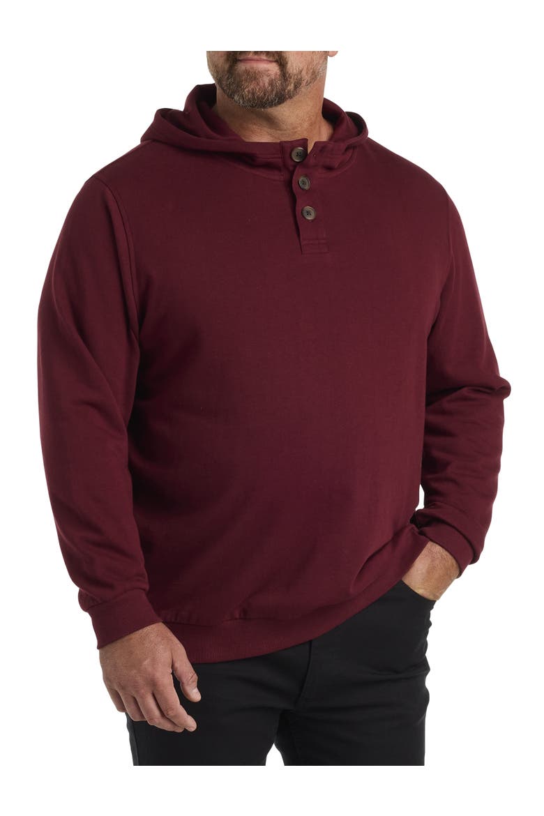 Soft-Wash Henley Hoodie, Main, color, ZINFANDEL