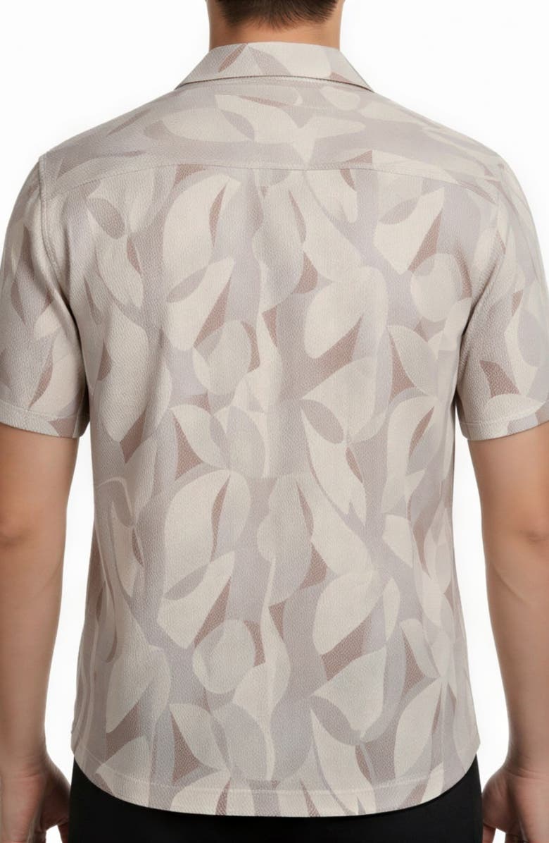 Report Collection Abstract Camo Print Seersucker Camp Shirt, Alternate, color, Ecru