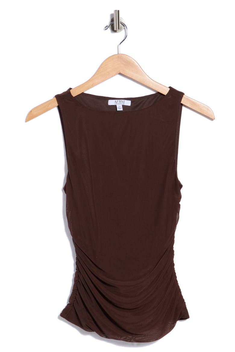 Zola Boat Neck Sleeveless Mesh Top, Alternate, color, JAVA