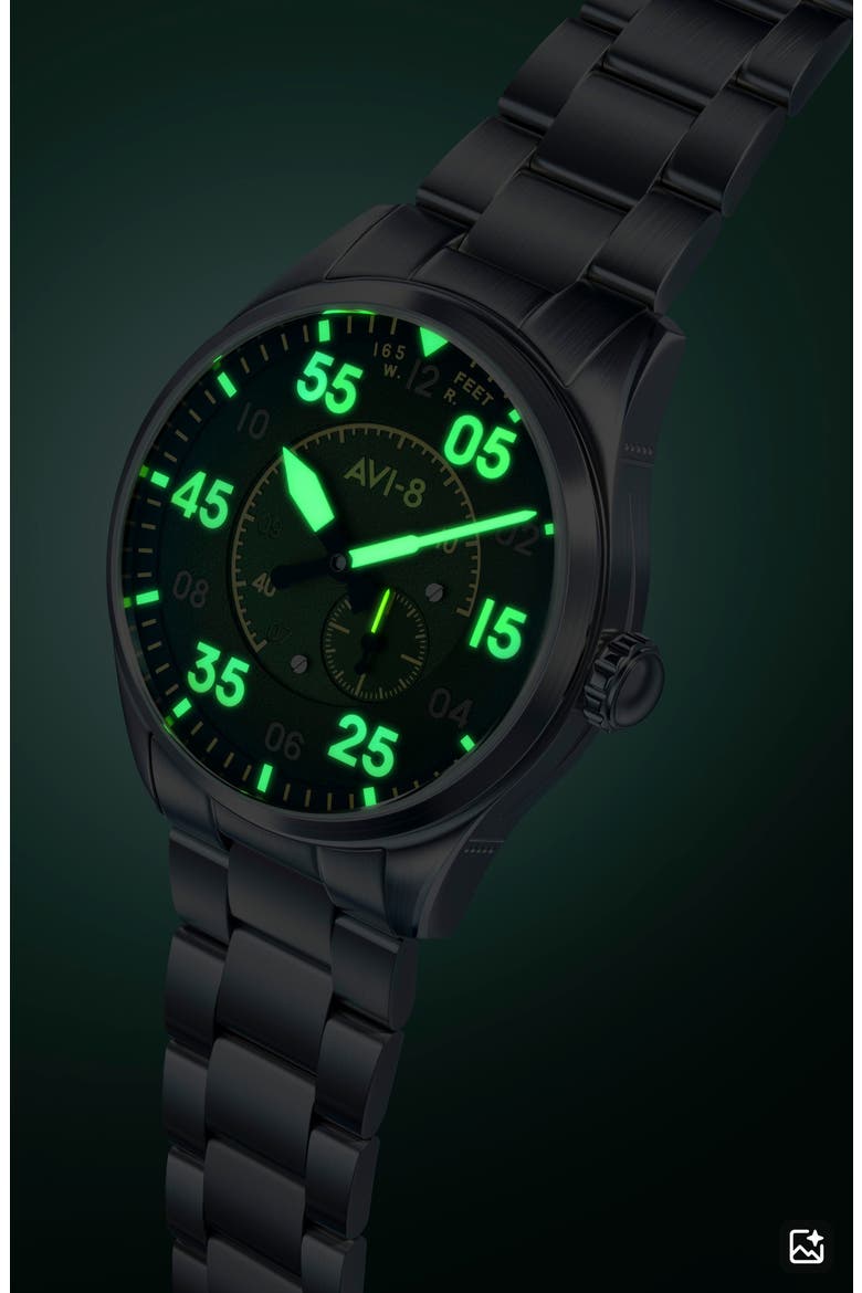 Spitfire Type 300 Automatic Bracelet Watch, 42mm, Alternate, color, GREEN