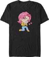 KPop Demon Hunters Men's Chibi Romance Heart Short Sleeve Graphic T-Shirt