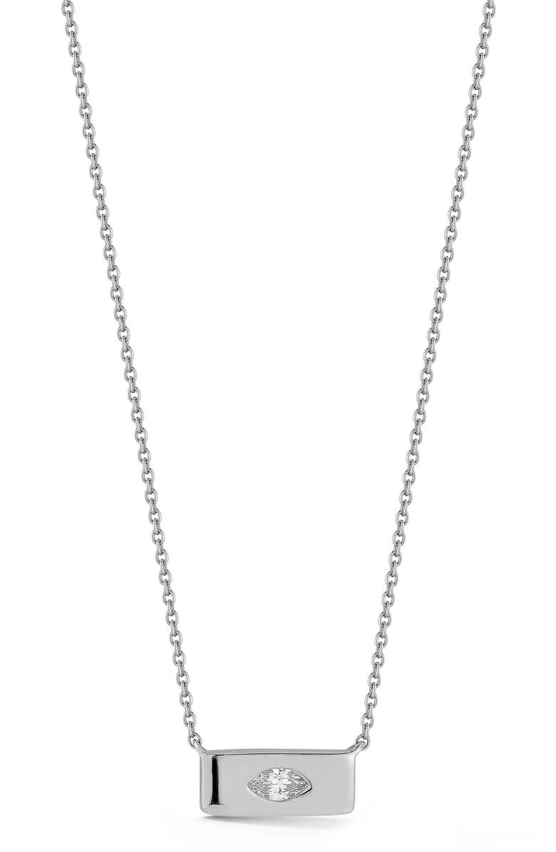 Dana Rebecca Designs Alexa Jordyn Marquise Diamond Bar Pendant Necklace, Main, color, White Gold/ Diamond