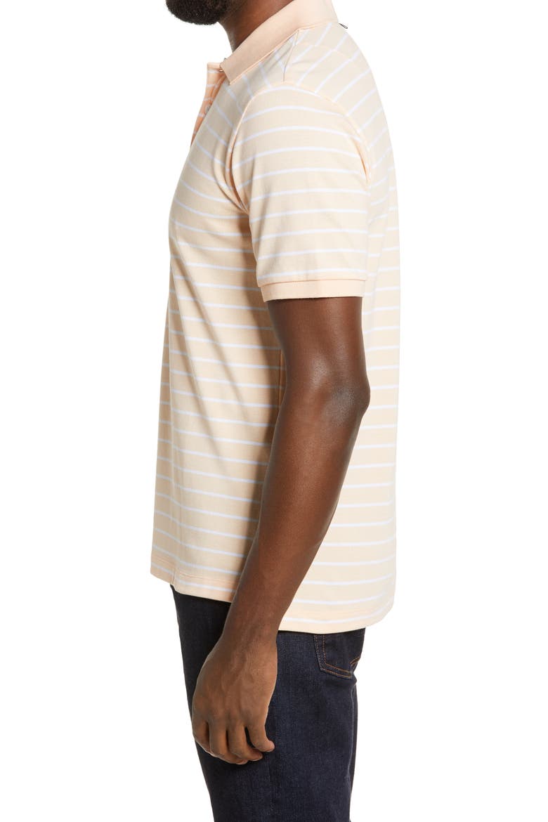 Slim Fit Stripe Piqué Polo, Alternate, color, PEACH STRIPE