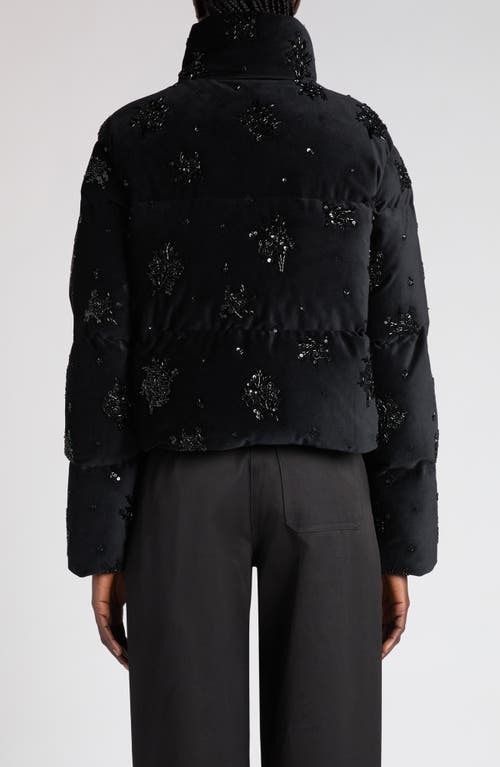 Moncler Nelles Embellished Down Jacket In Black
