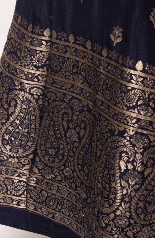 Raas Alastair Open Back Gown In Navy Blue