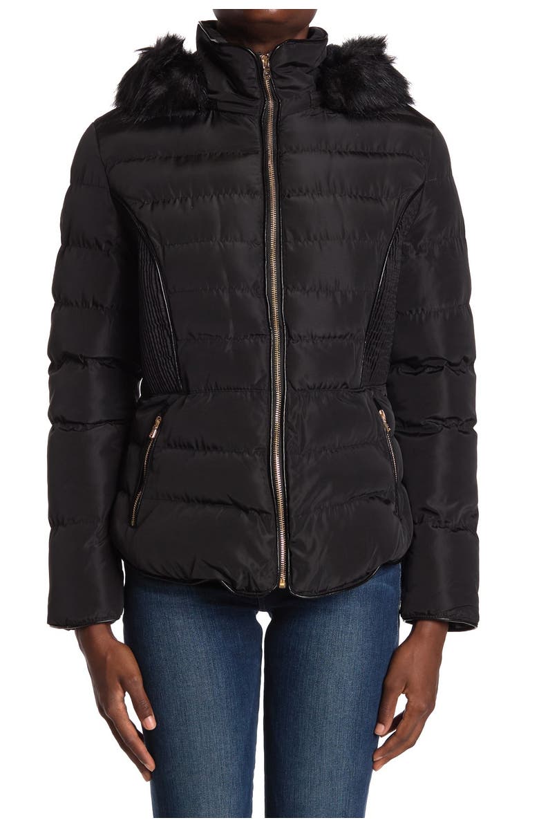 Marc New York Faux Fur Lined Hood Zip Front Puffer Jacket, Alternate, color, 