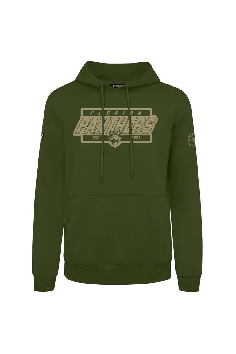 Men's Levelwear Olive Florida Panthers Podium Pullover Hoodie, Main, color, Olive