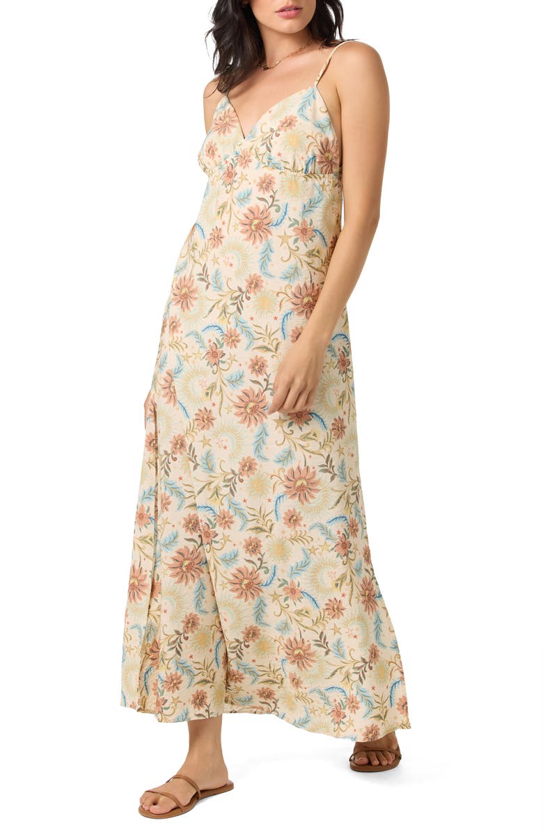 O'Neill Althea Lunar Print Sleeveless Maxi Dress, Alternate, color, Tapioca