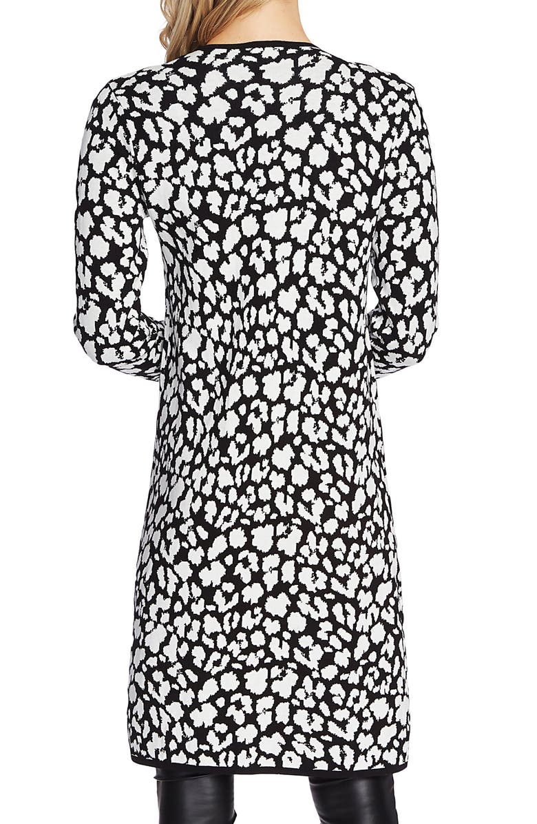 Vince Camuto Cheetah Open Front Maxi Cardigan, Alternate, color,
