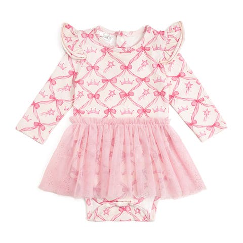 Princess Trellis Long Sleeve Tutu Bodysuit (Baby)