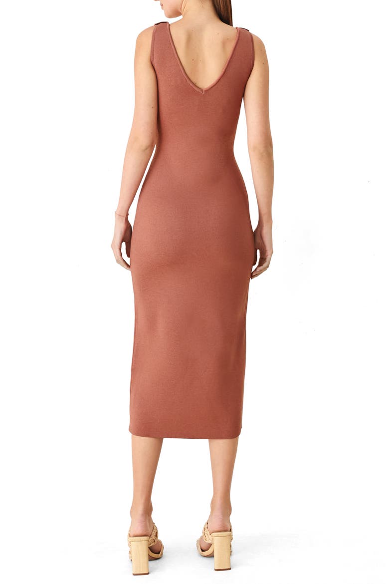 Floral Cutout Sleeveless Midi Sweater Dress, Alternate, color, BAKED CLAY