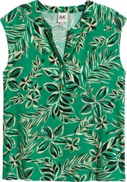 AK ANNE KLEIN Tropical Print Dolman Sleeve Top