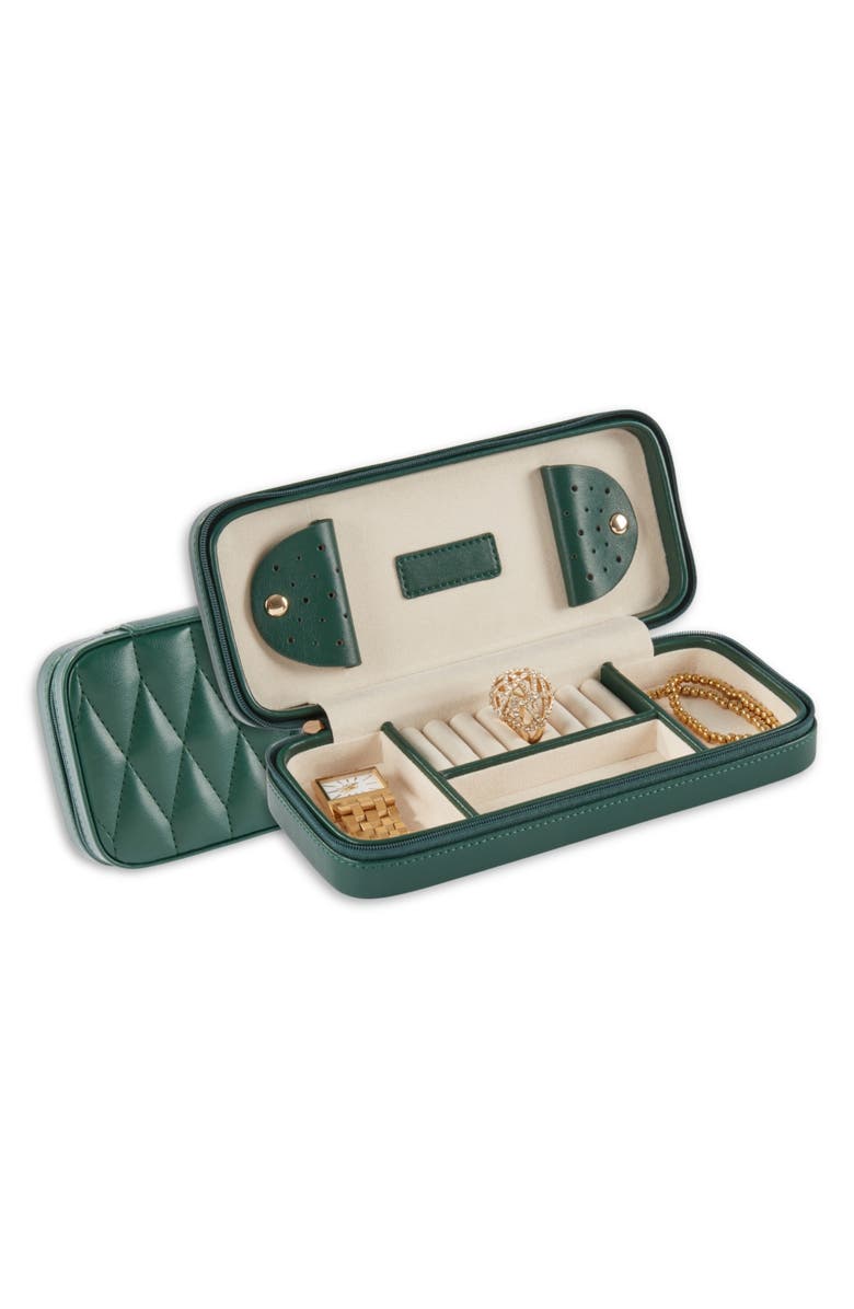 Bey-Berk Cora Quilted Leather Travel Jewelry Case, Alternate, color, Multi Color