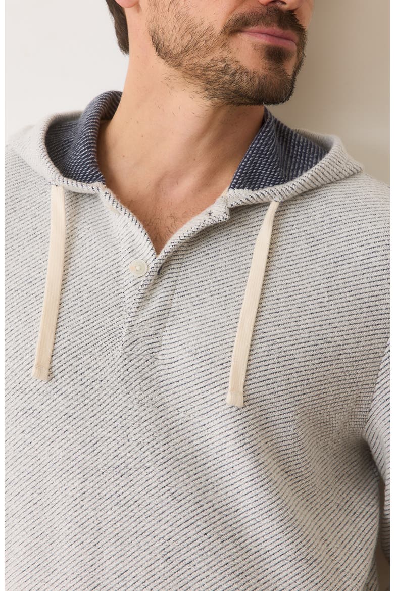 Portola Slub Organic Cotton Beach Hoodie, Alternate, color, WHITE/ NAVY