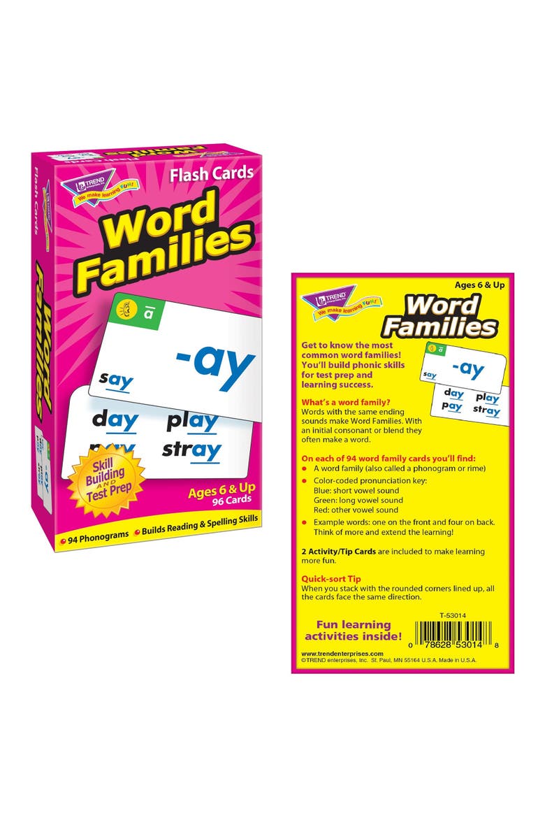 Word Families Skill Drill Flash Cards, Alternate, color, Multicolored