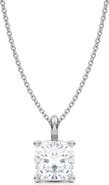ALLUREZ Cushion Solitaire Lab Diamond Pendant Necklace 14K 2.50ct
