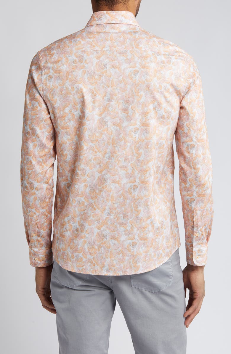 Stone Rose Floral Stretch Button-Up Shirt, Alternate, color, 