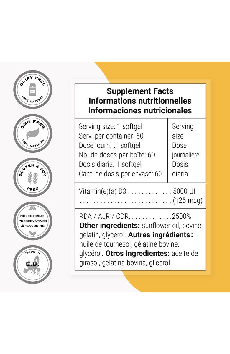 SuperSmart Vitamin D3 5000 IU per Day, Alternate, color, NO COLOR