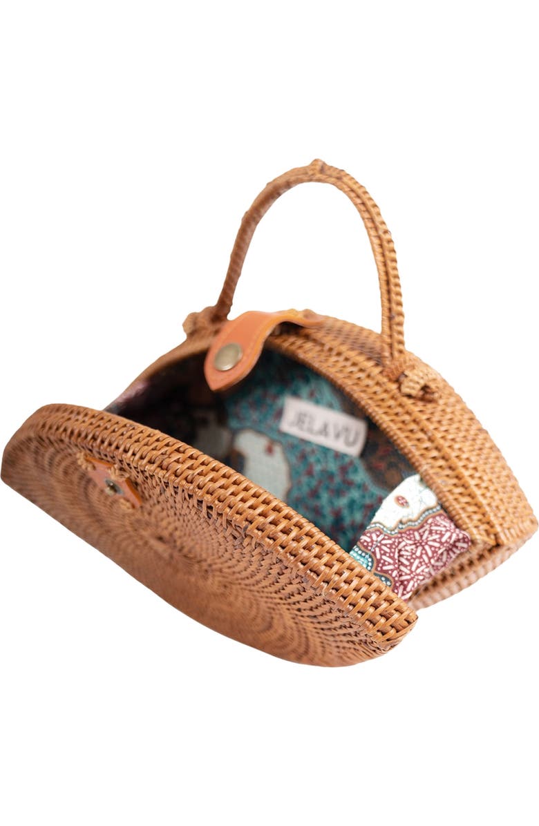 Jelavu Iris Handwoven Rattan Top Handle Bag, Alternate, color, Natural