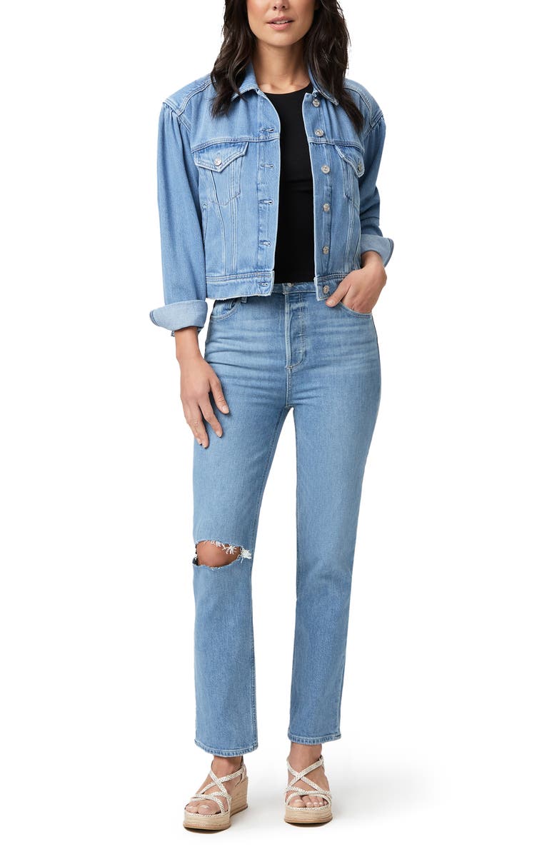 PAIGE Stella Ripped High Waist Straight Leg Jeans, Alternate, color, Pecotdsthm