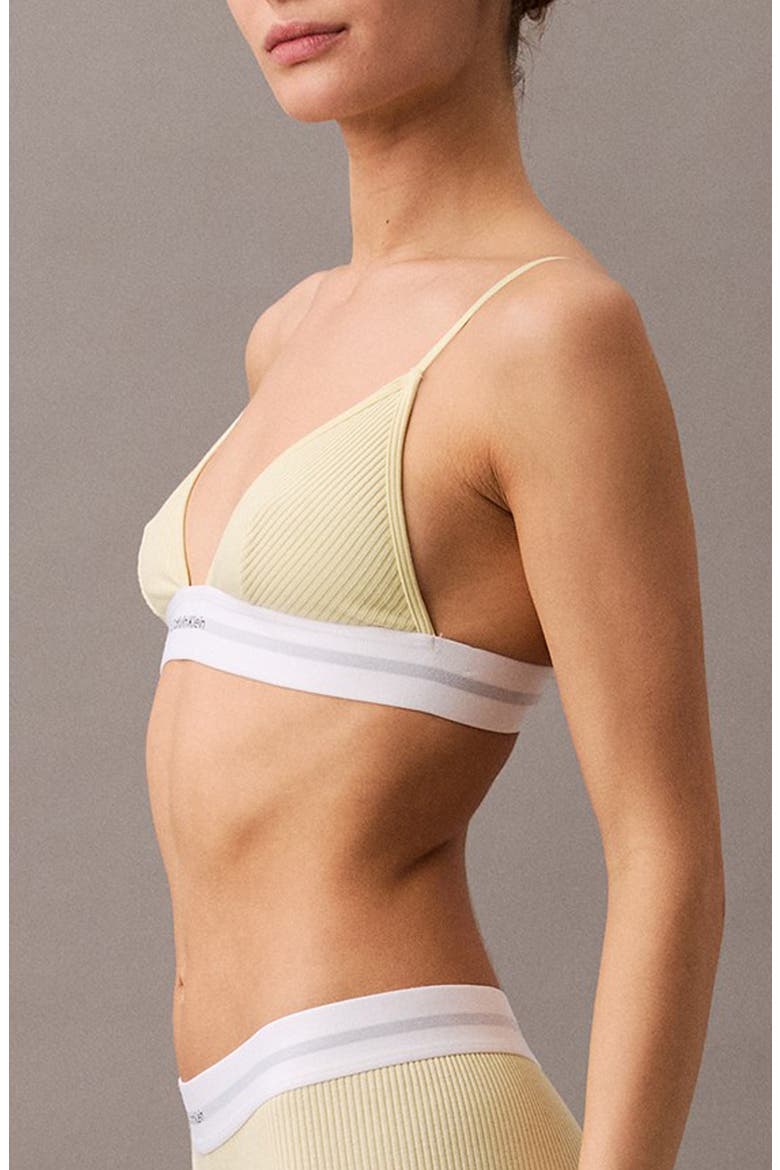 Unlined Triangle Bralette, Alternate, color, GARDEN GLADE