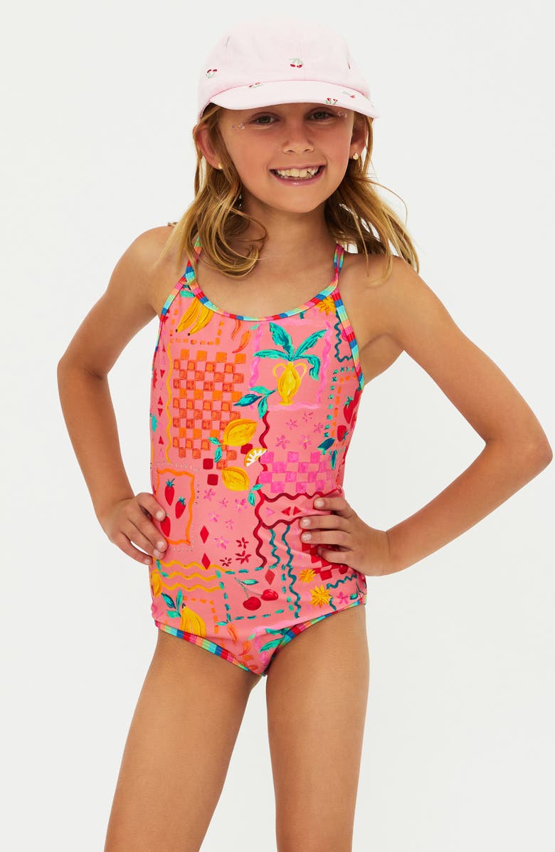 Beach Riot Kids' Little Julie One-Piece Swimsuit, Main, color, Passion Fruit