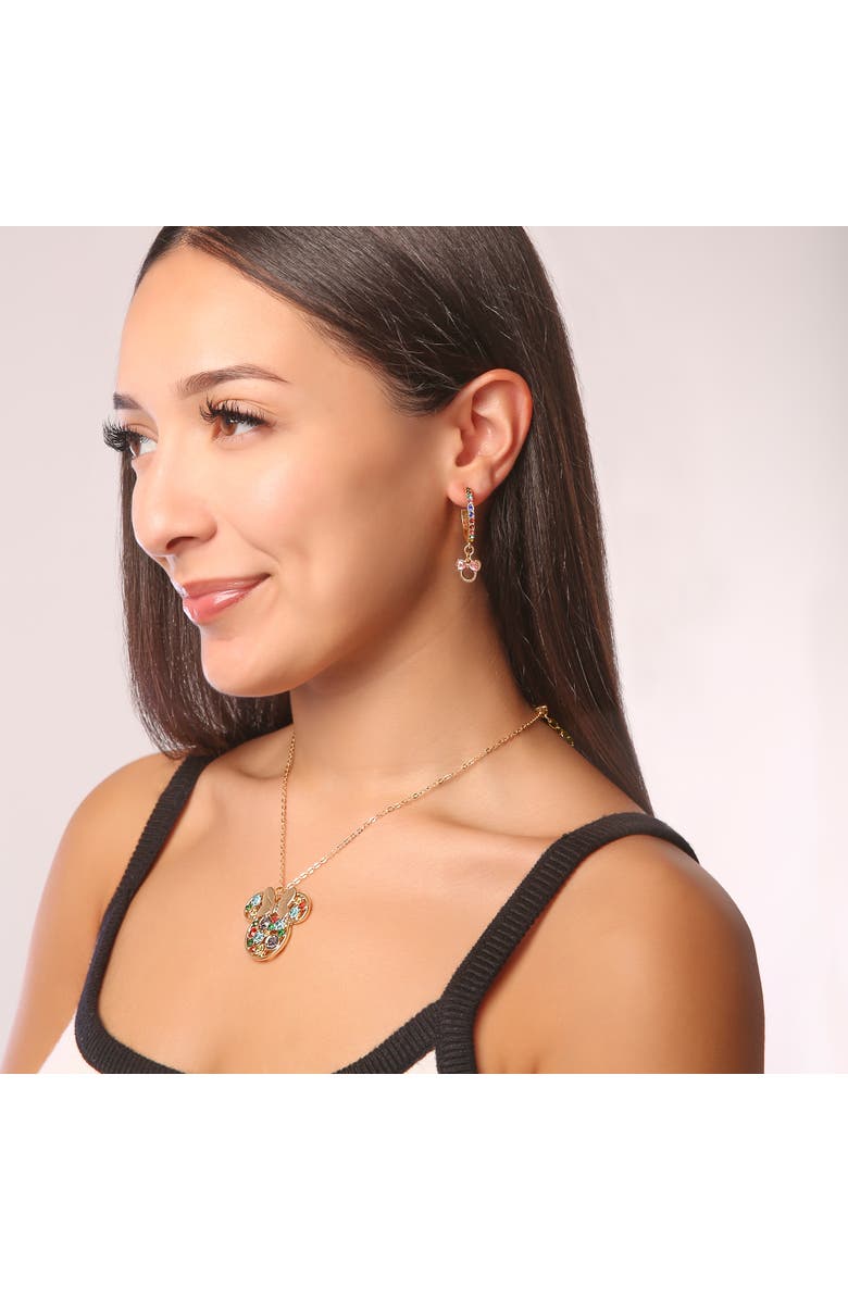 Disney Minnie Mouse Gold-Tone Hoop Earrings, Alternate, color, Gold