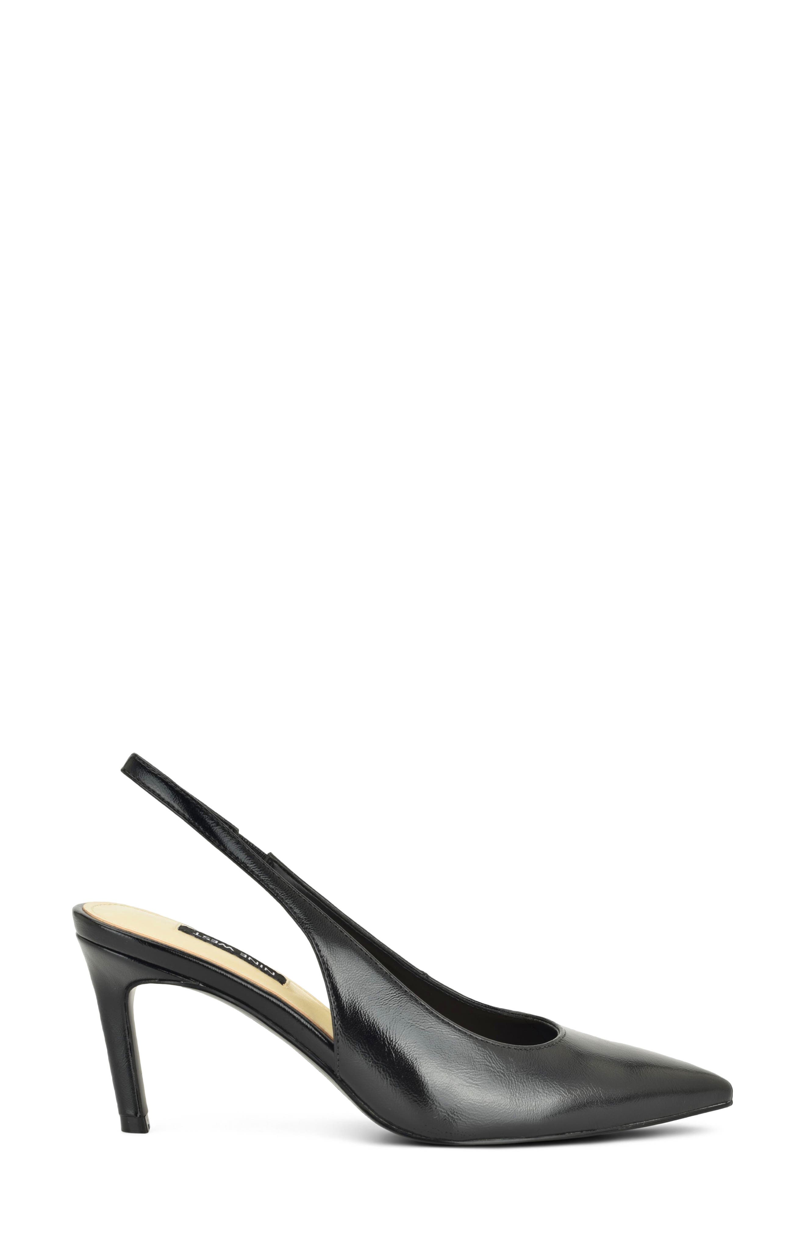 Verone Faux Leather Slingback Pump, Alternate, color, BLACK