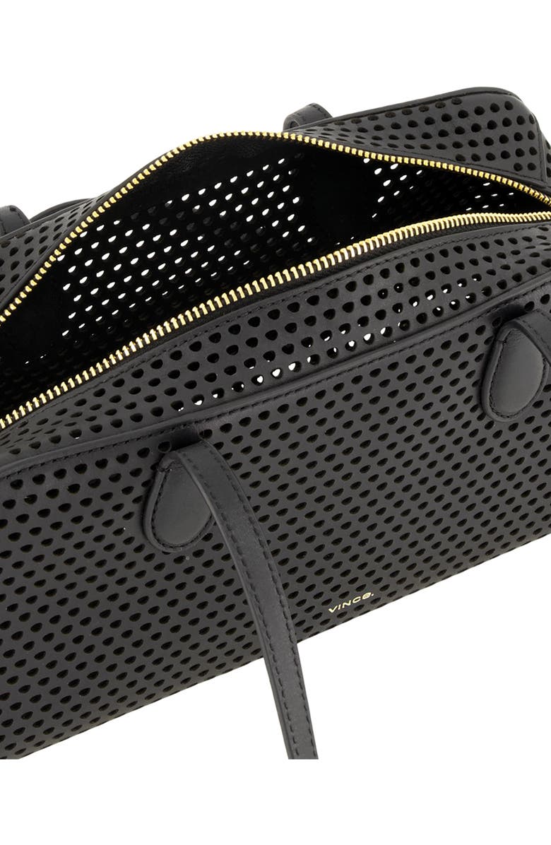 Vince Athene Perforated Leather East/West Shoulder Bag, Alternate, color, Black