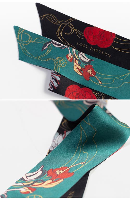 Lost Pattern Dream Hunter Skinny Silk Scarf In Multi