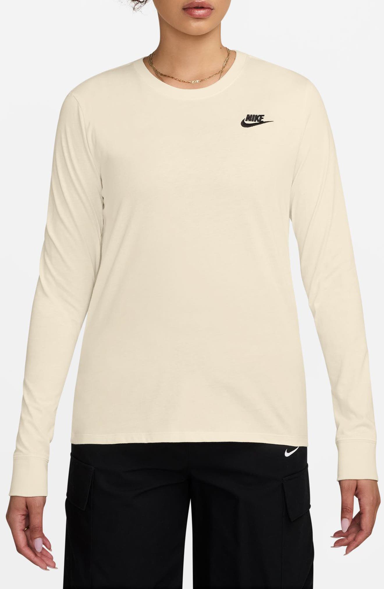 Nike Club Logo Cotton Long Sleeve Graphic T-Shirt