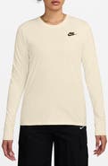 Nike Club Logo Cotton Long Sleeve Graphic T-Shirt