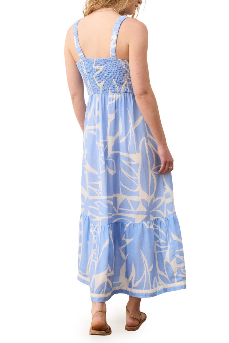 Selene Mosaic Print Smocked Tiered Maxi Sundress, Alternate, color, AZUL MOSAIC