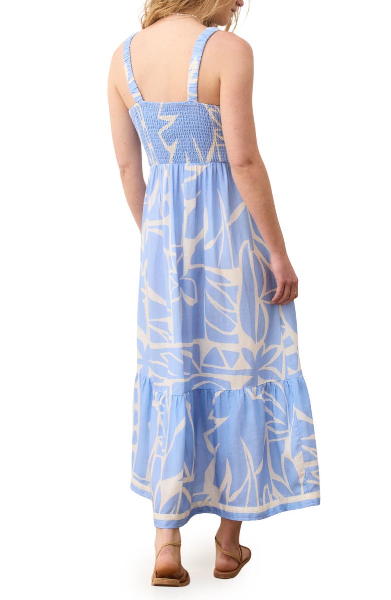 Marine Layer Selene Mosaic Print Smocked Tiered Maxi Sundress, Alternate, color, Azul Mosaic