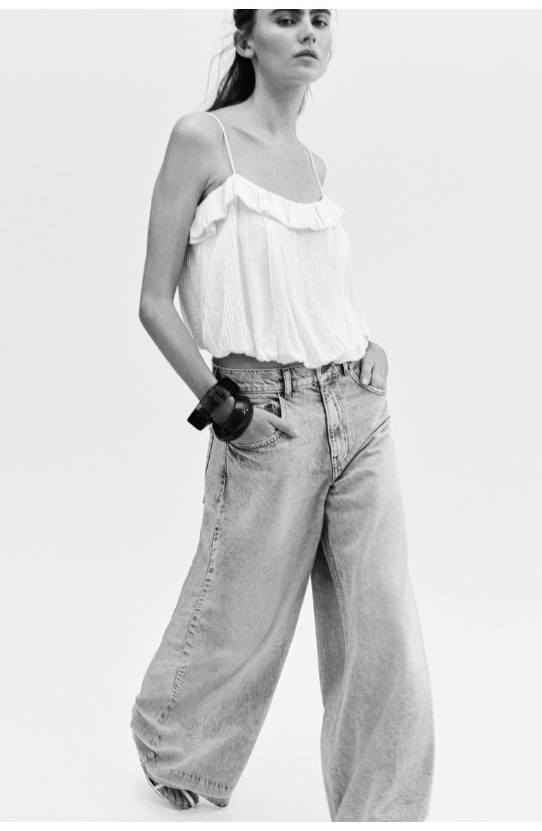 H&M Wide-leg Jeans, Alternate, color, Light Denim Blue