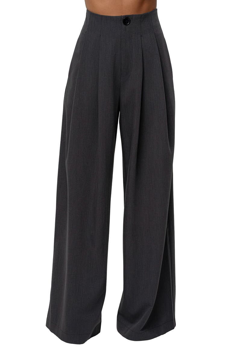 Pleated Wide Leg Pants, Main, color, GRAY
