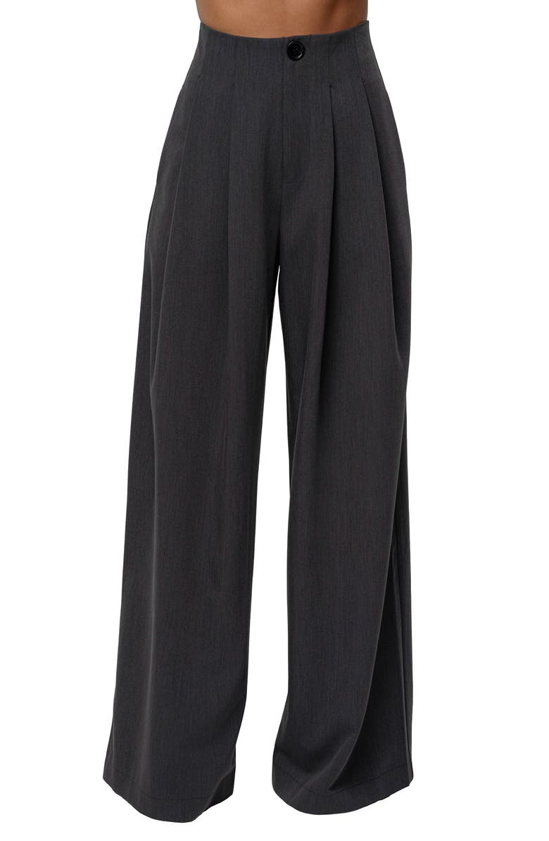 JLUXLABEL Pleated Wide Leg Pants, Main, color, Gray
