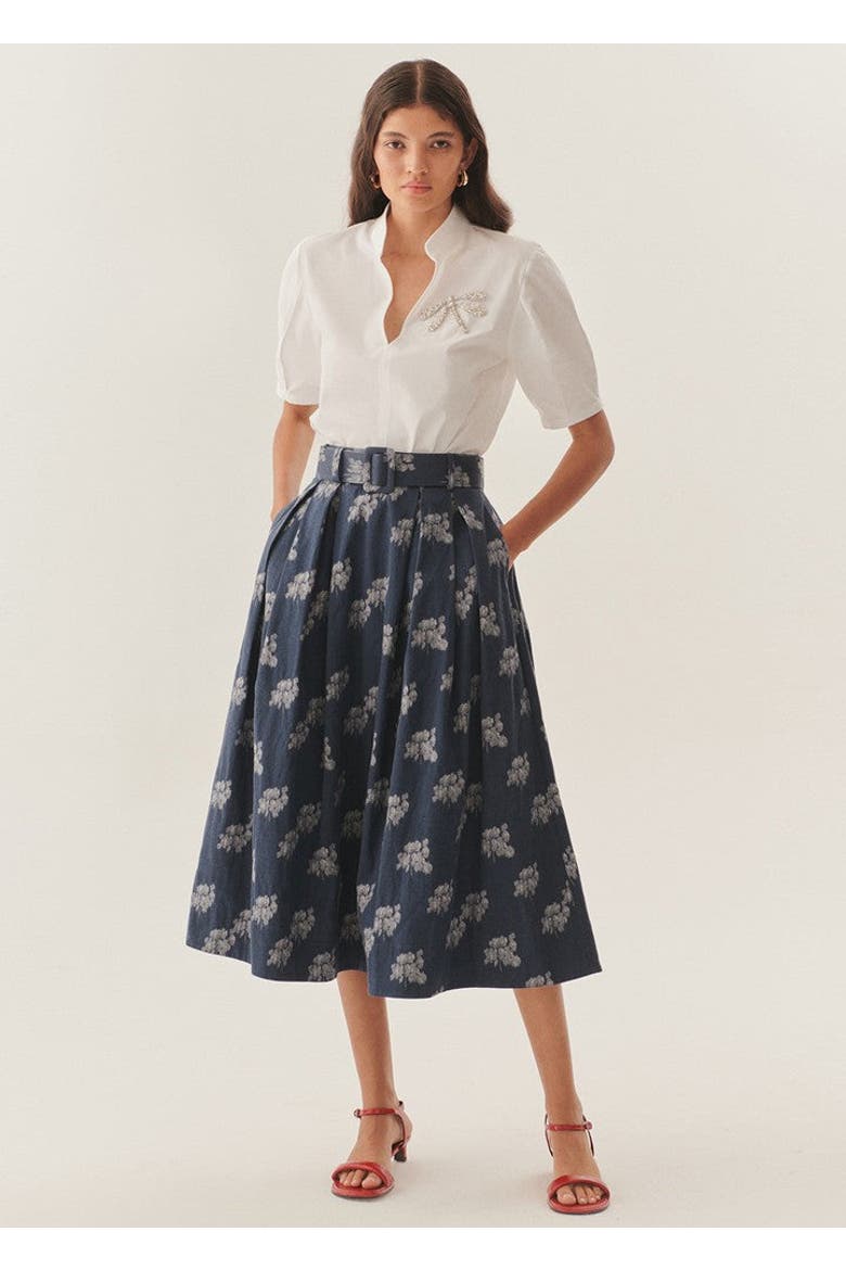 Thea Skirt, Alternate, color, INDIGO