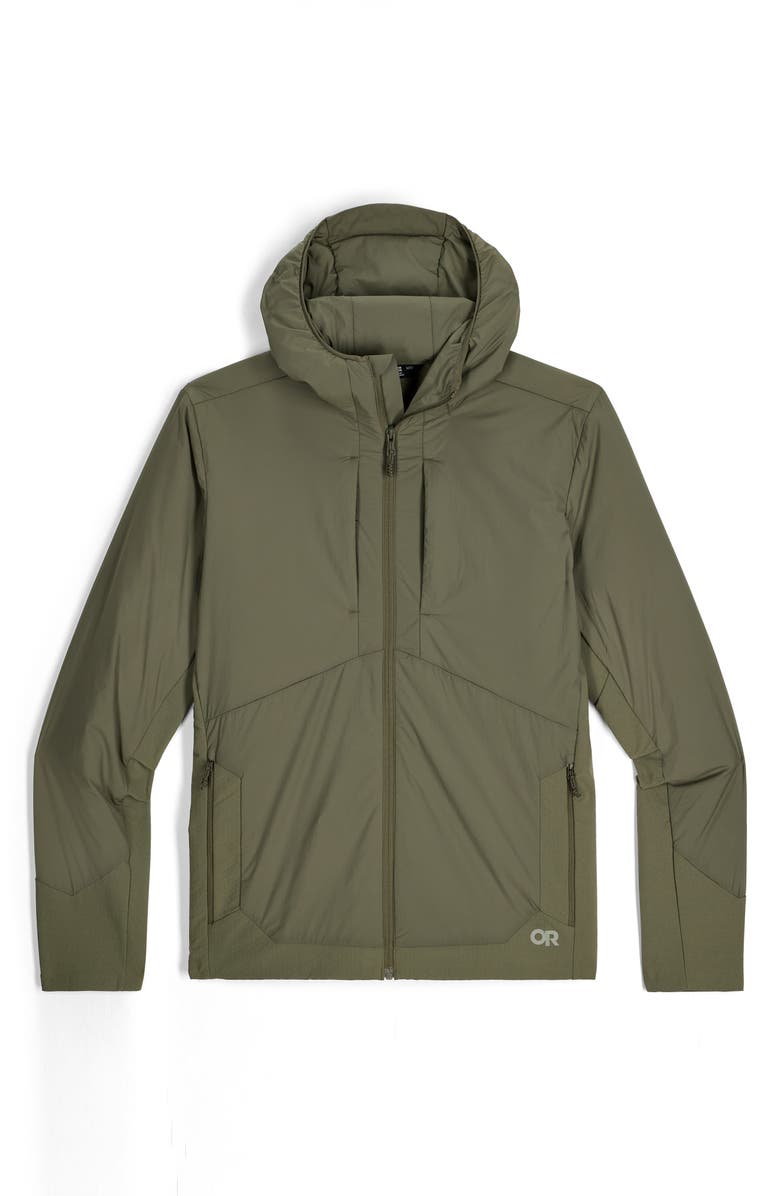 Outdoor Research Shadow Hybrid Hooded Water Resistant Jacket, Alternate, color, Ranger Green