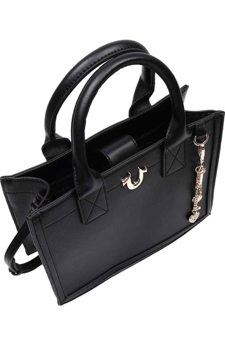 True Religion Modern Edge Charm Tote, Alternate, color, Black