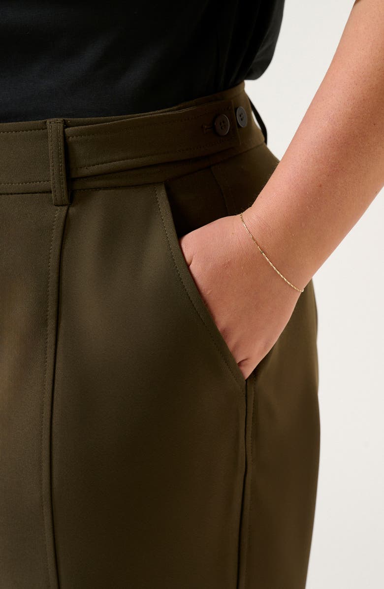 Estelle Namib High Waist Button Tab Hem Pants, Alternate, color, Black Olive