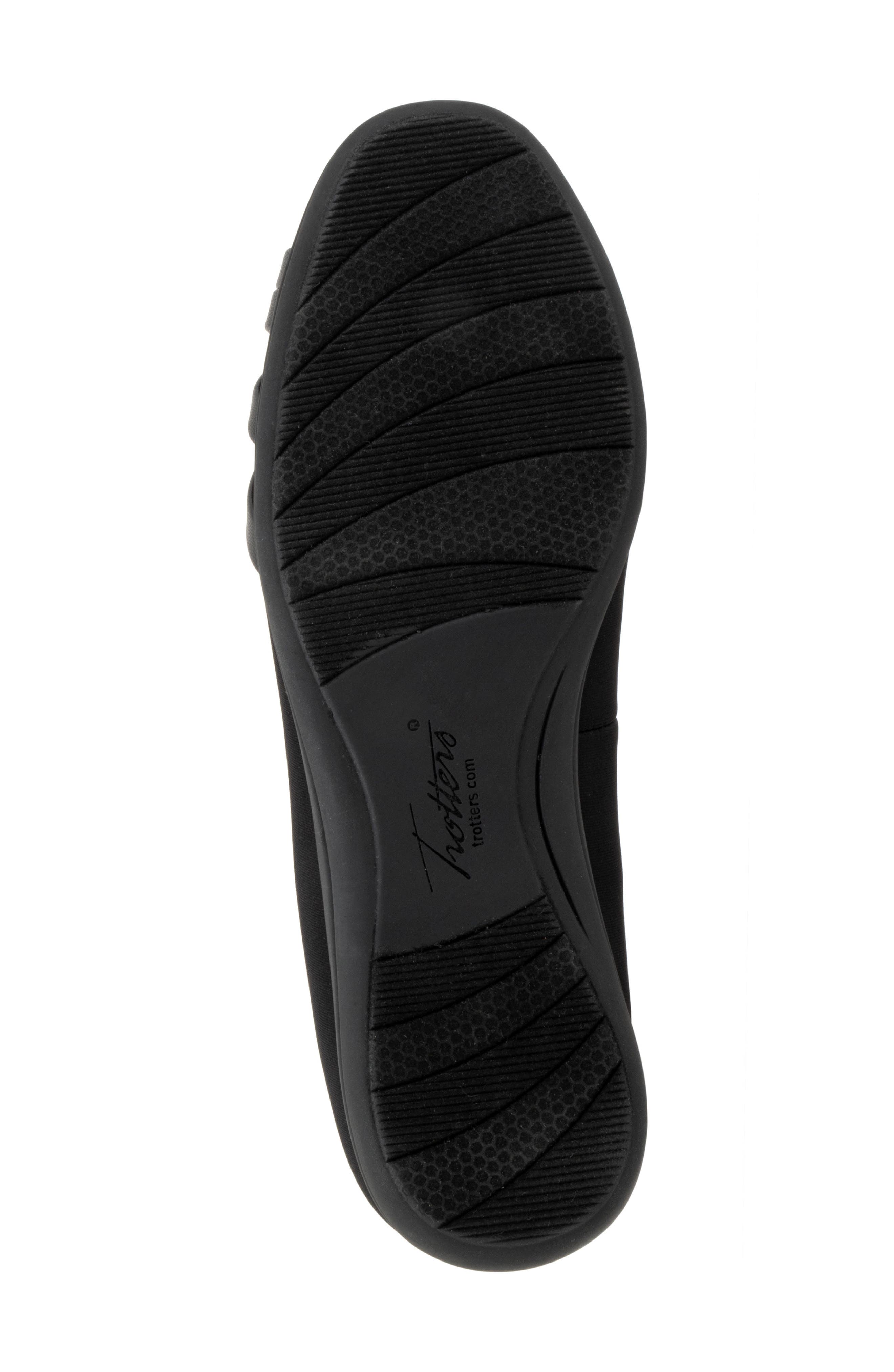 Trotters Daphne Flat, Alternate, color, Black Micro