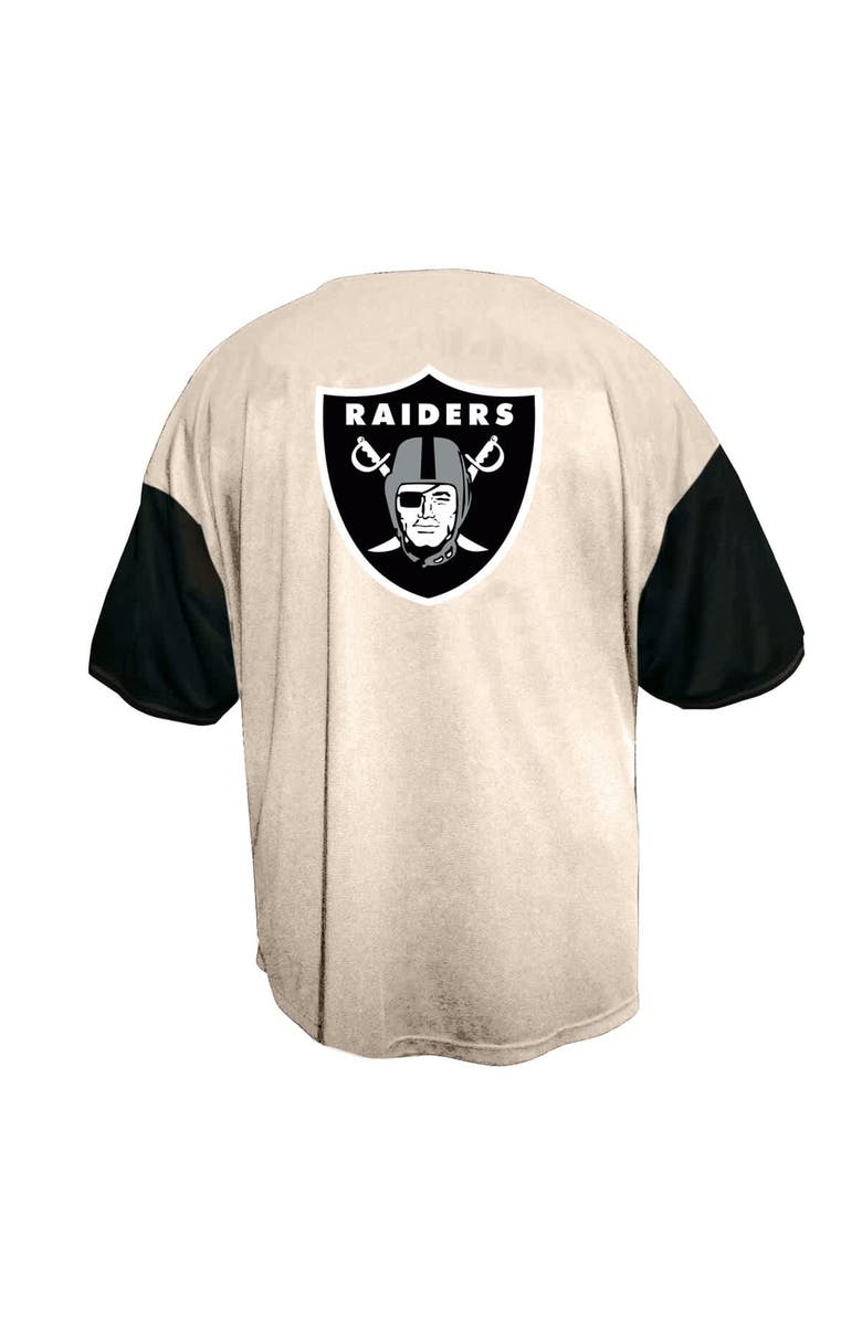 FANATICS Men's Fanatics  Cream Las Vegas Raiders Vintage Full-Button Short Sleeve Top, Alternate, color, 
