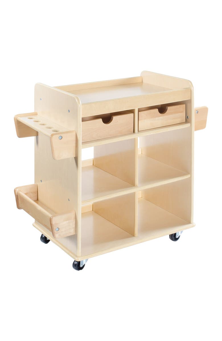 Kaplan Early Learning Company Utility Storage Cart, Main, color, Beige