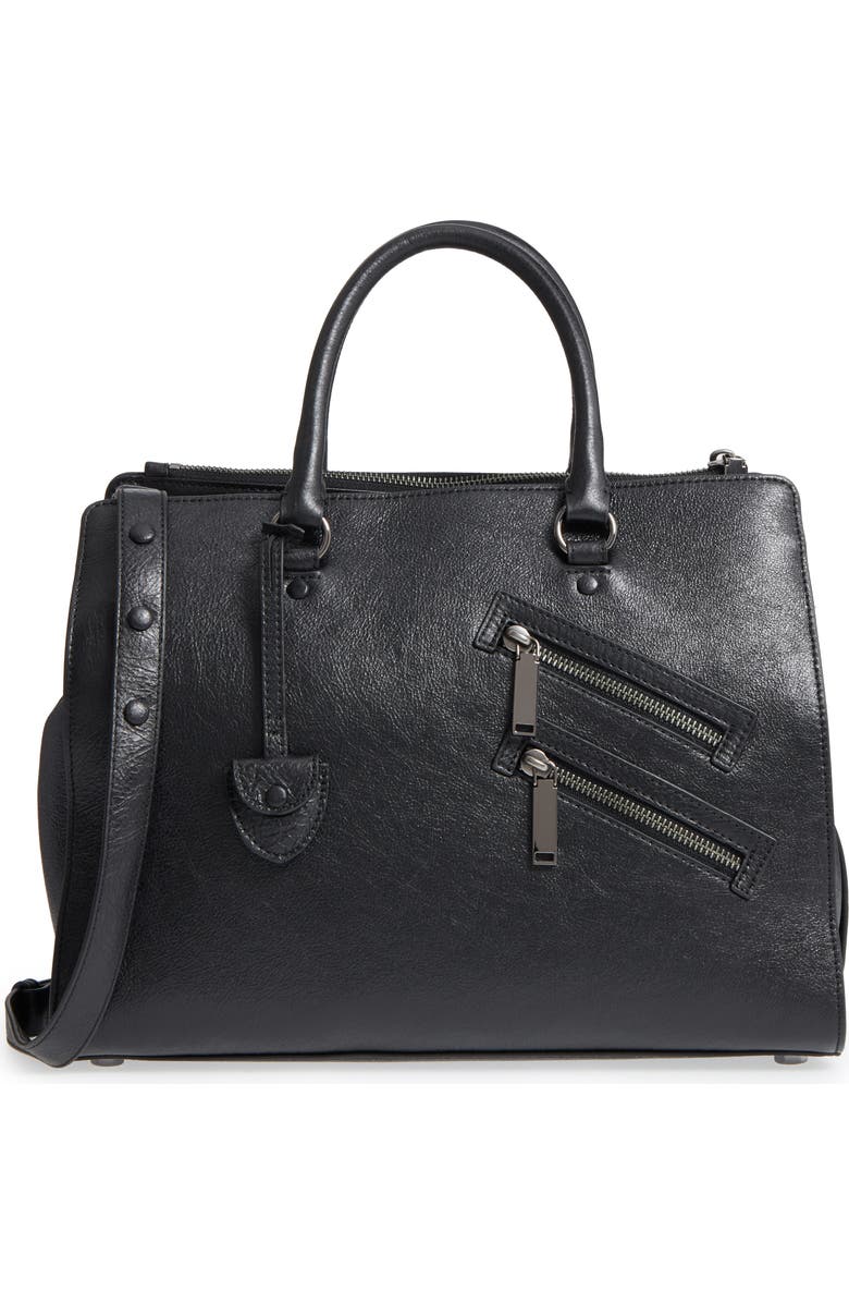 Rebecca Minkoff Large Jamie Metallic Leather Satchel, Main, color,