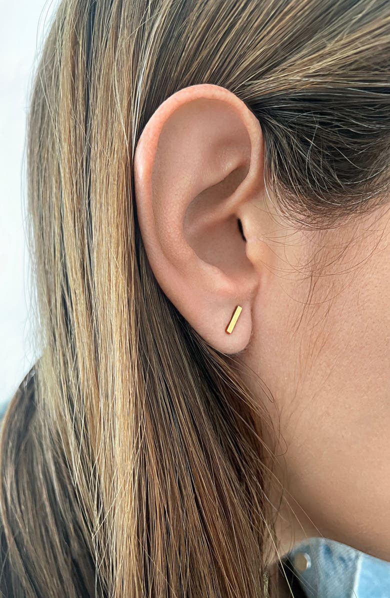 Adornia Set of 2 Bar & Ear Climber Earrings, Alternate, color, Gold
